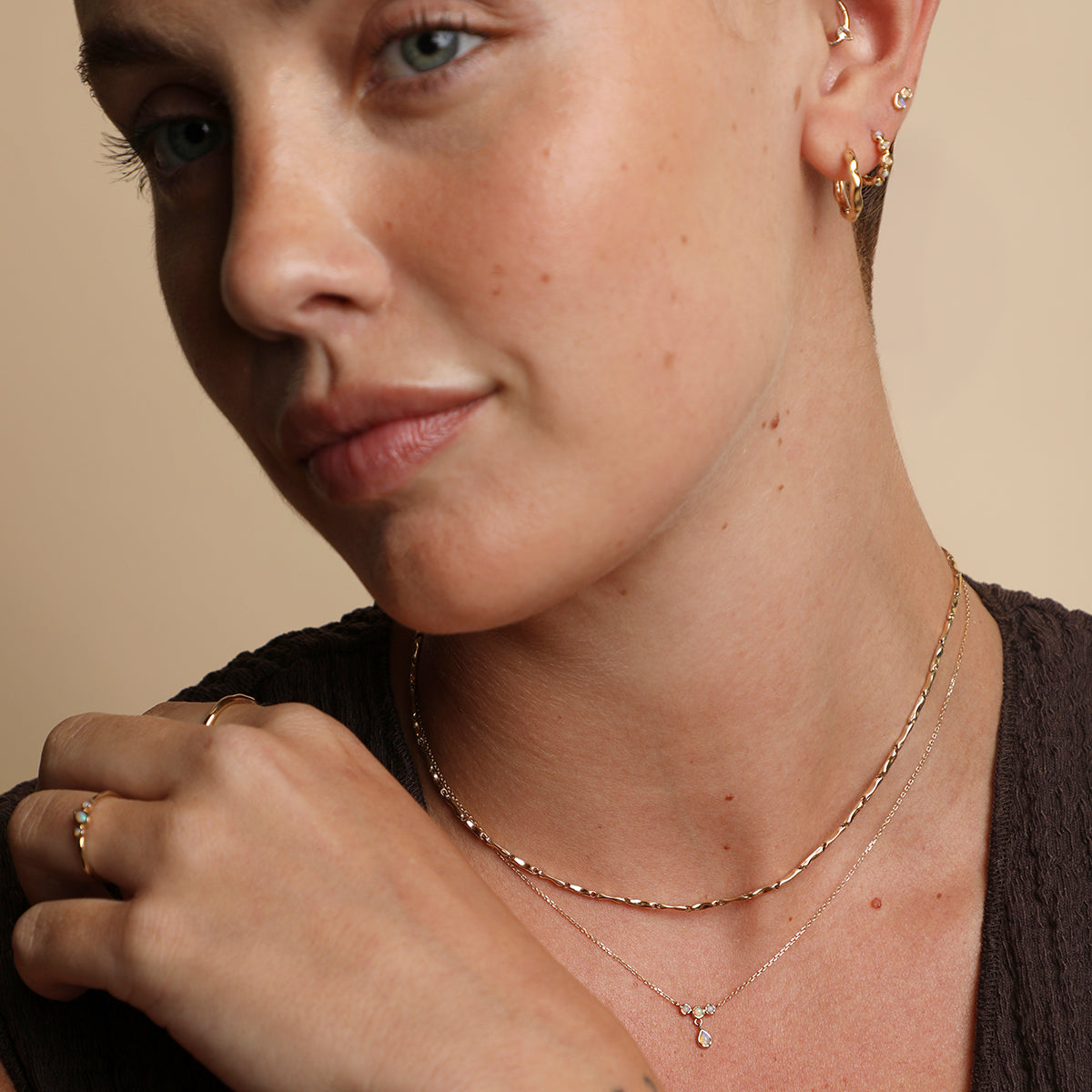 Opal Cluster Pendant in Solid Gold