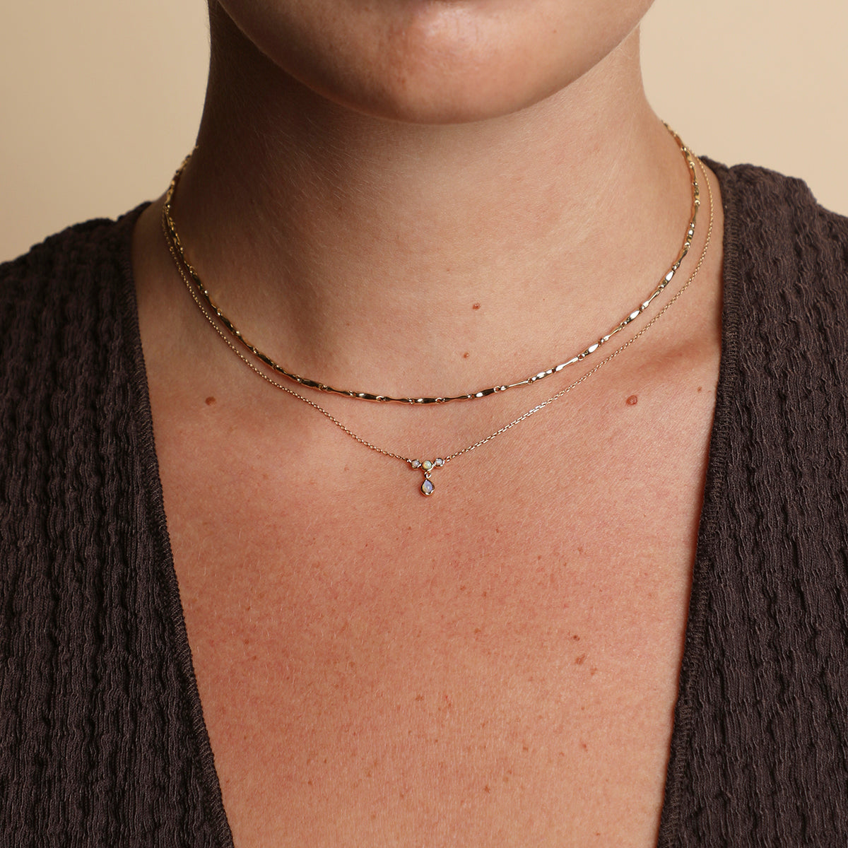 Opal Cluster Pendant in Solid Gold