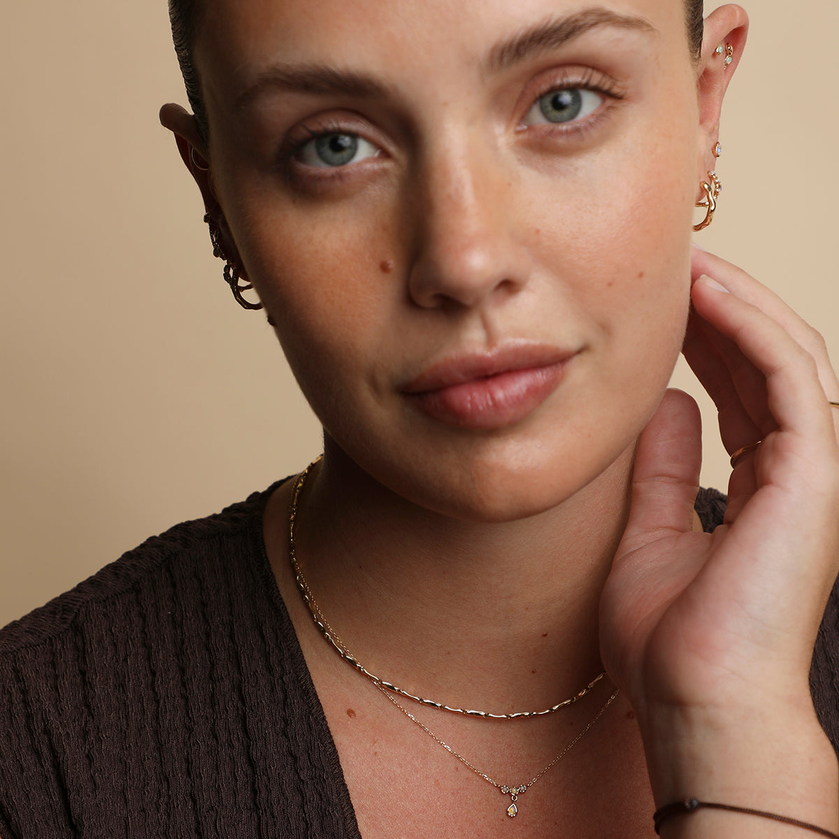Opal Cluster Pendant in Solid Gold