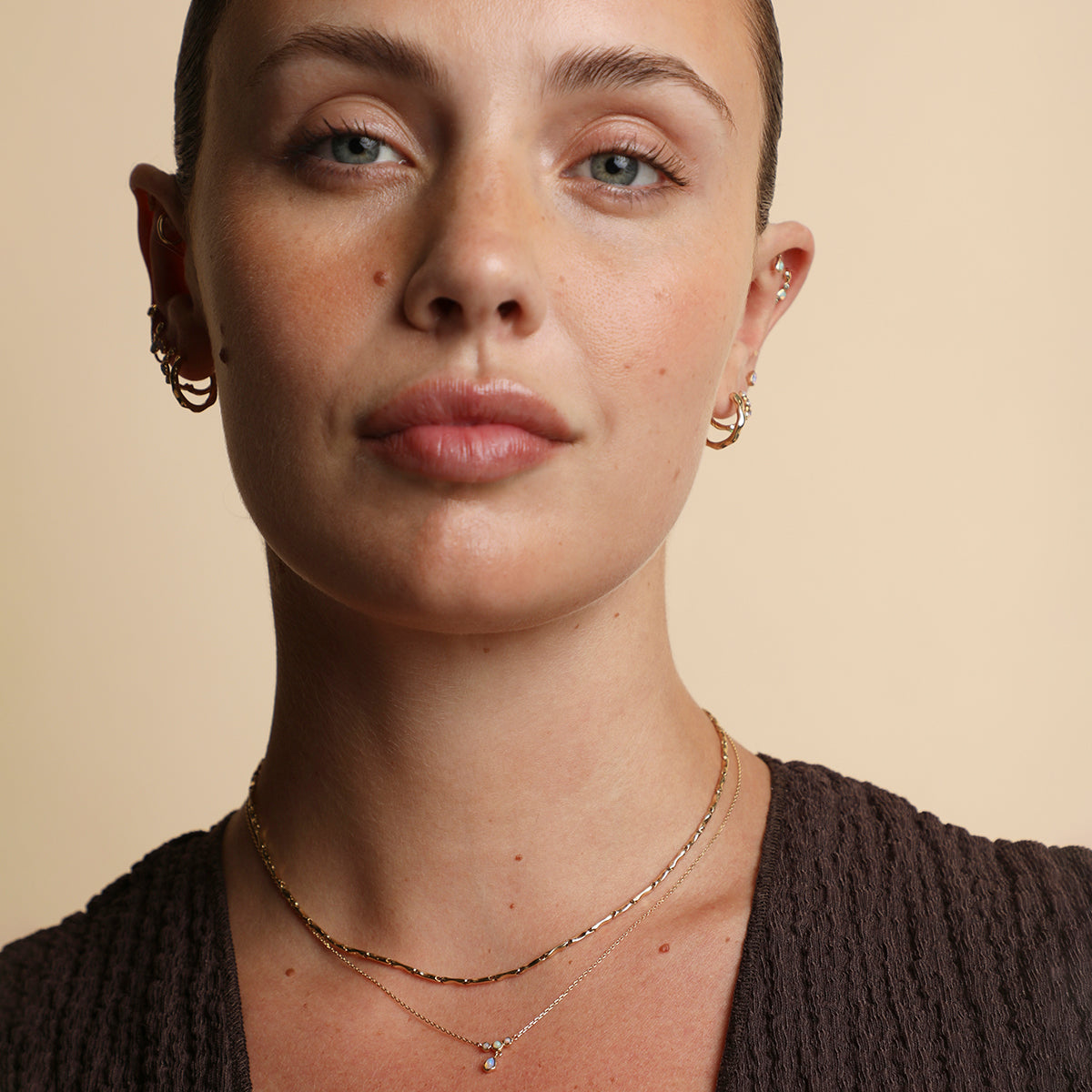Opal Cluster Pendant in Solid Gold