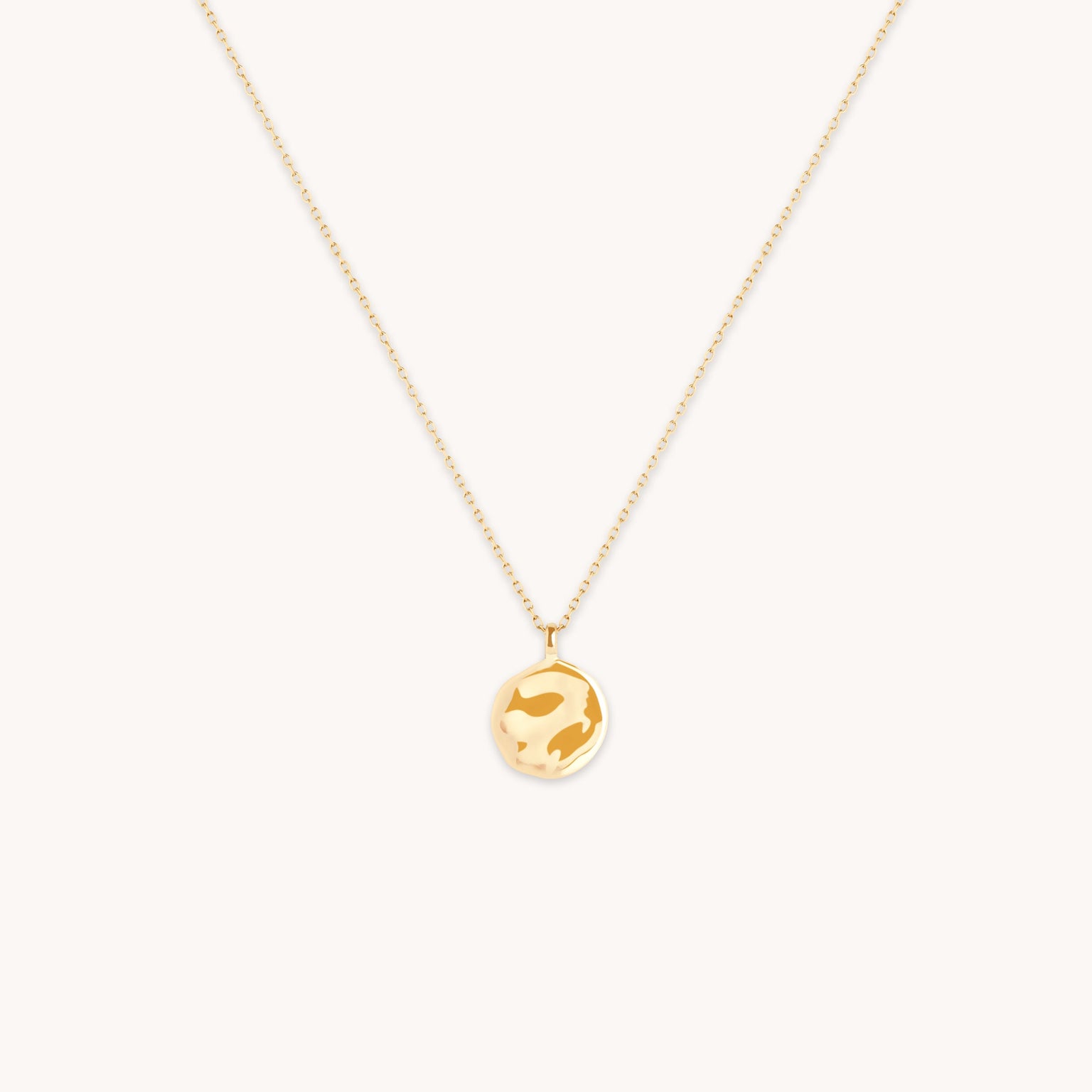 Molten Coin Pendant in Solid Gold