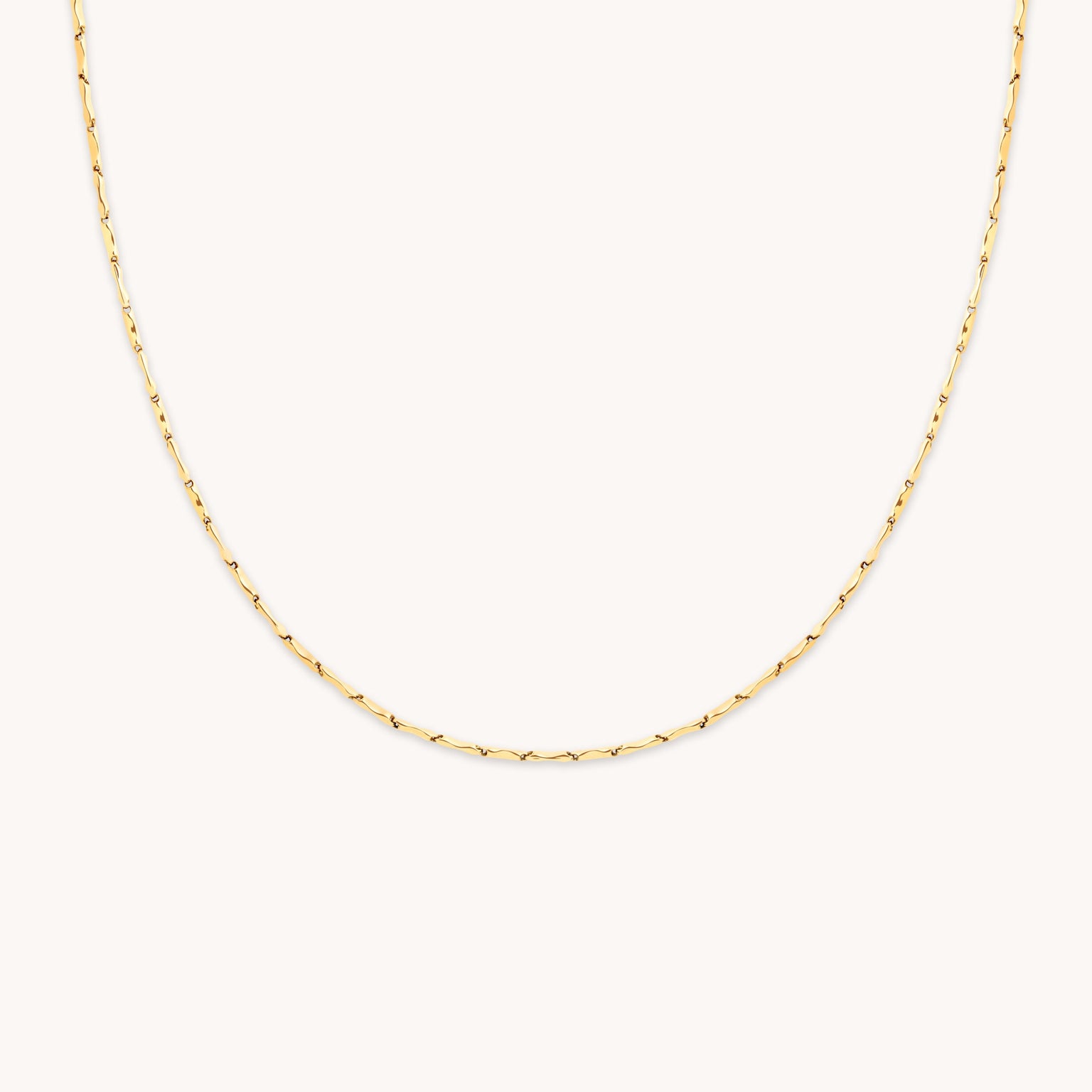 Molten Bar Chain Necklace in Solid Gold