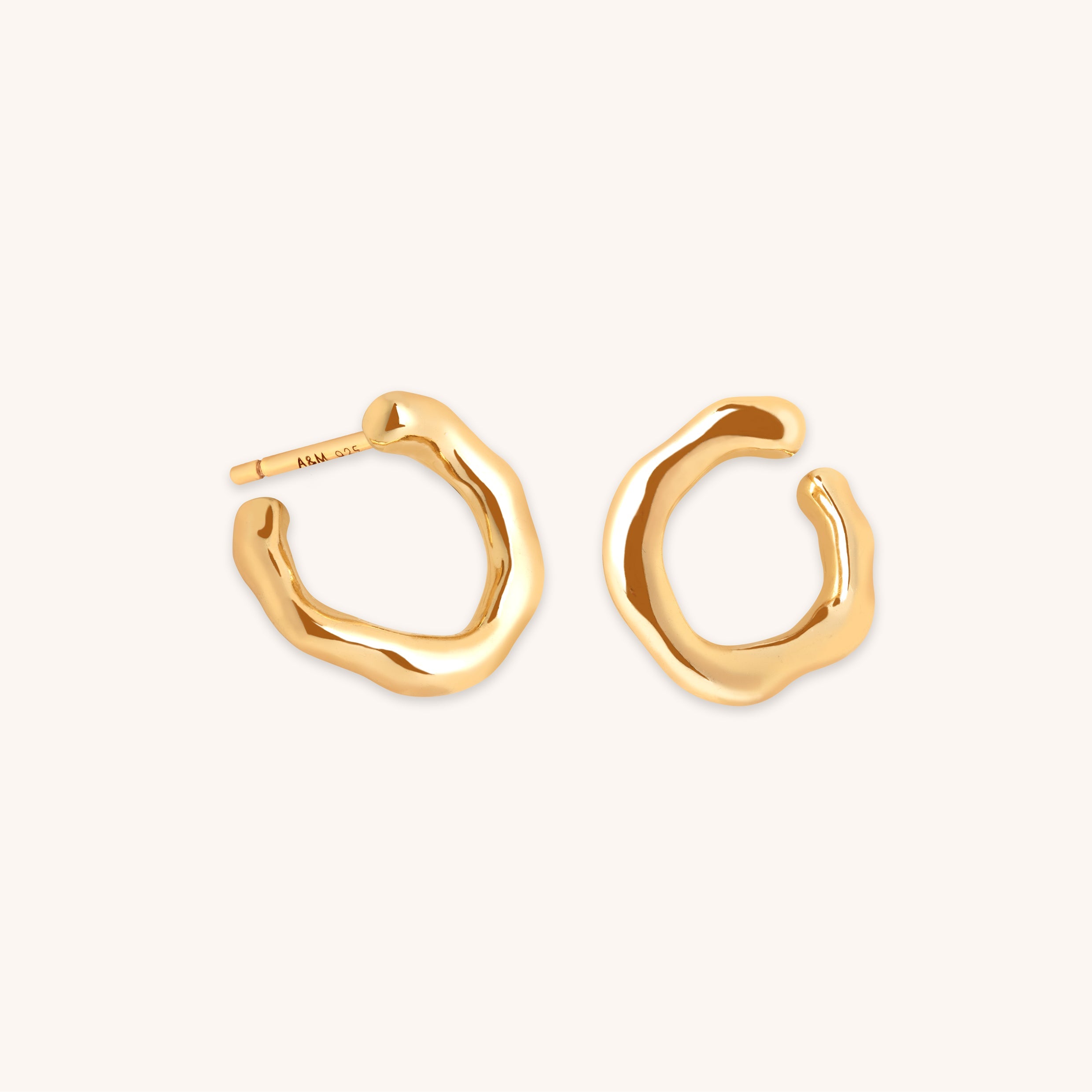 Molten Orbit Small Hoops in Gold-Astrid & Miyu