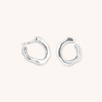 Molten Orbit Small Hoops in Silver-Astrid & Miyu