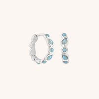 Opal Pear Bezel Hoops in Silver-Astrid & Miyu