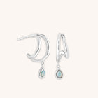Illusion Opal Charm Huggies in Silver-Astrid & Miyu