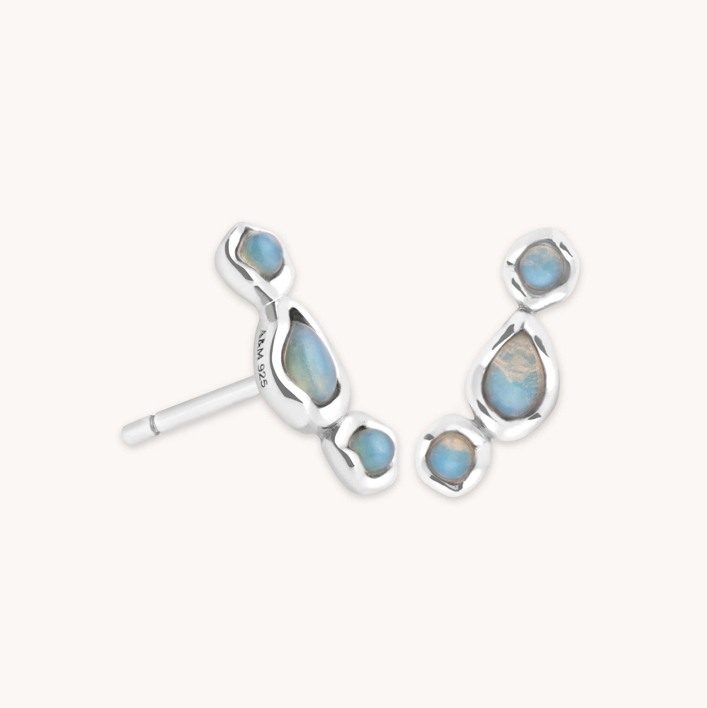 Opal Climber Studs in Silver-Astrid & Miyu