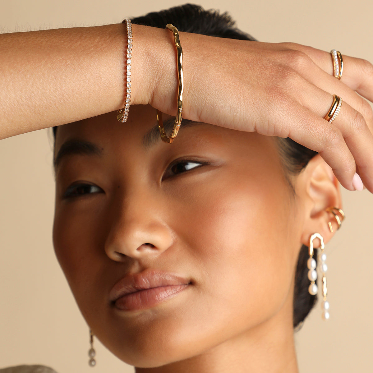 Molten Bangle in Gold