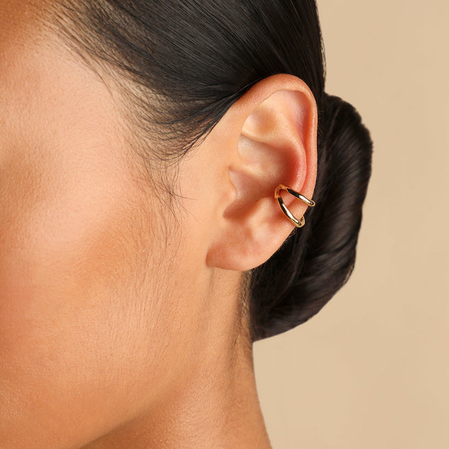 Molten Illusion Ear Cuff in Gold