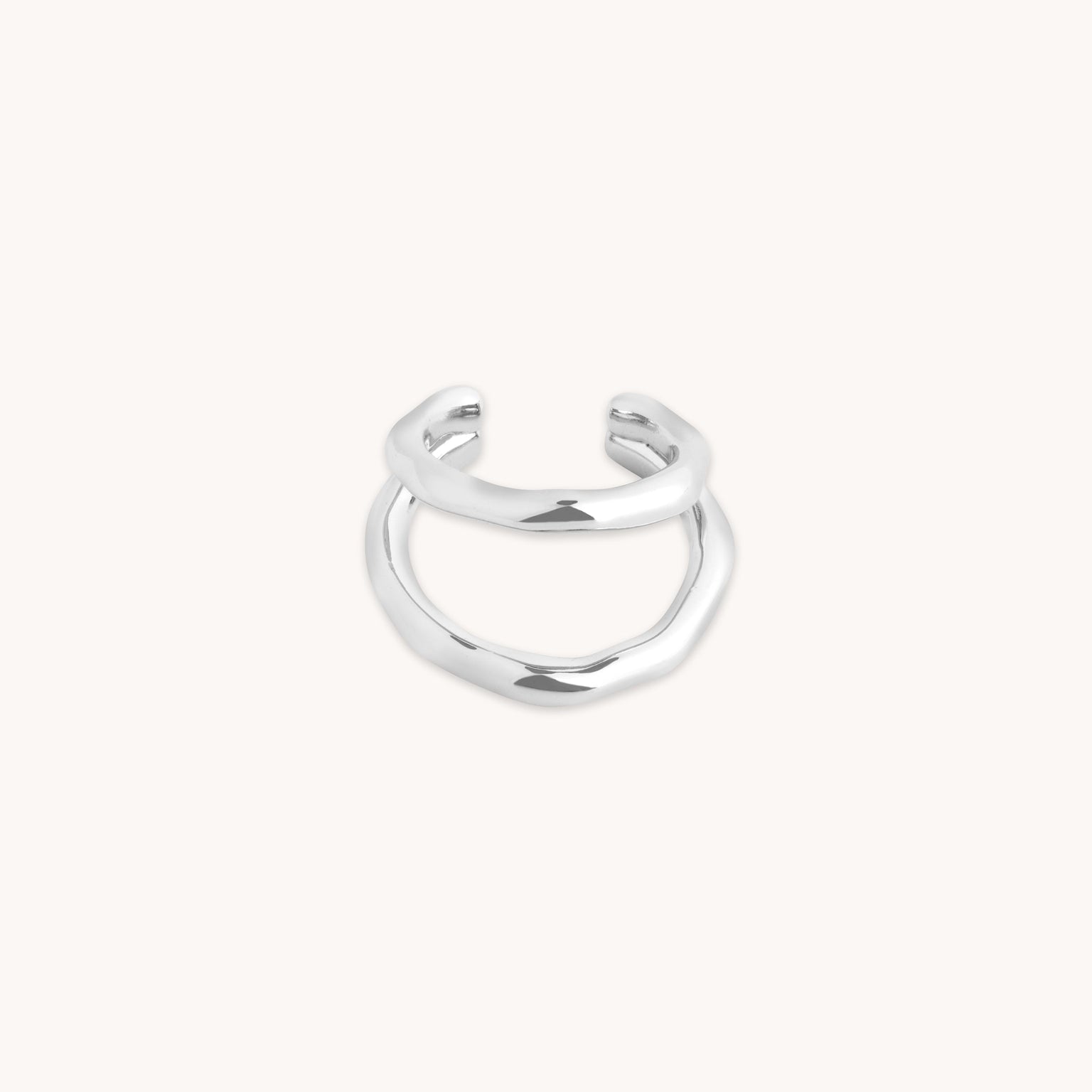 Molten Illusion Ear Cuff in Silver