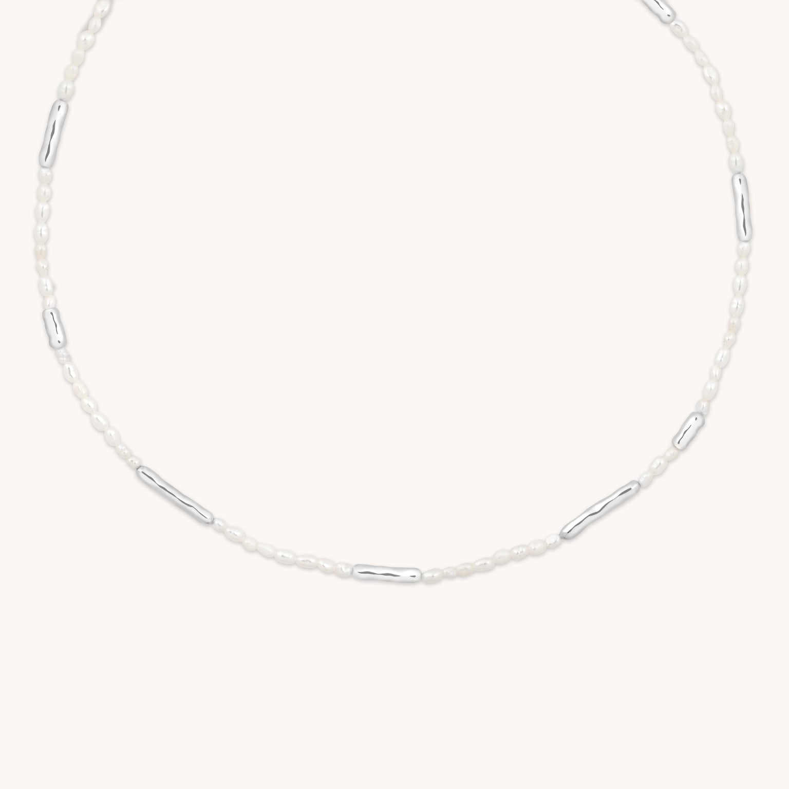 Molten Pearl Necklace in Silver