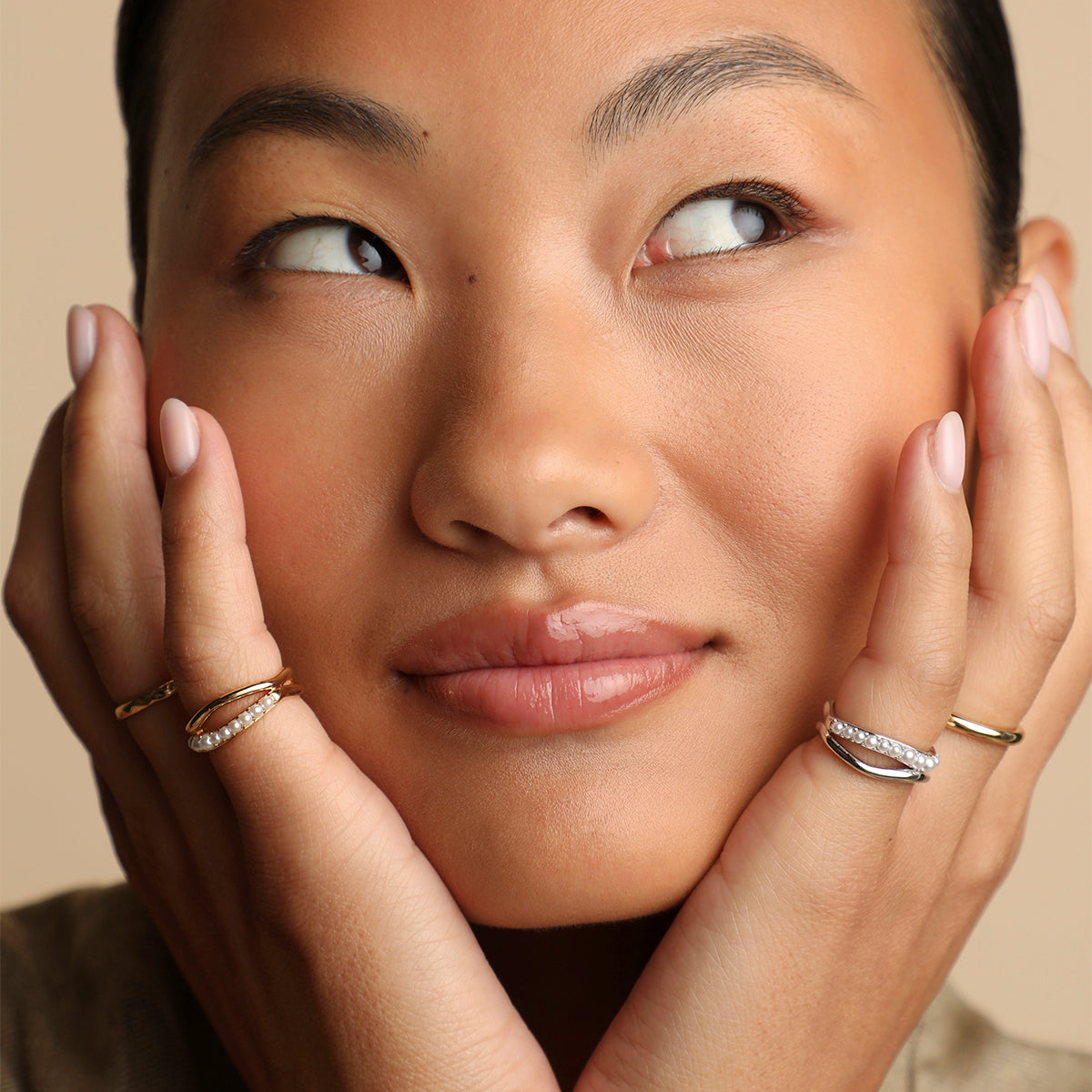Molten Illusion Pearl Ring in Silver