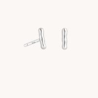 Molten Bar Studs in Silver