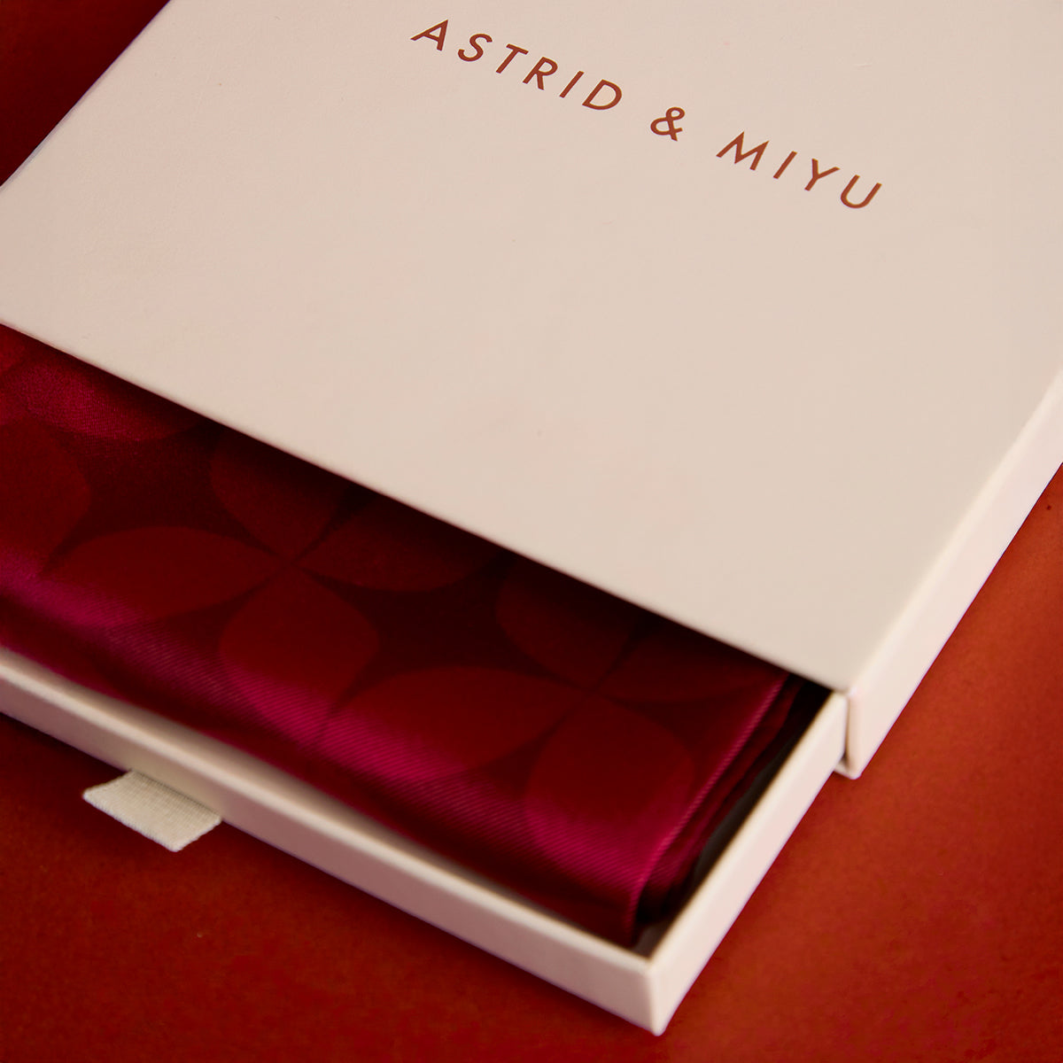 Silk Scarf in Red-Astrid & Miyu