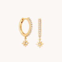 Twilight Star Pavé Hoops in Gold-Astrid & Miyu