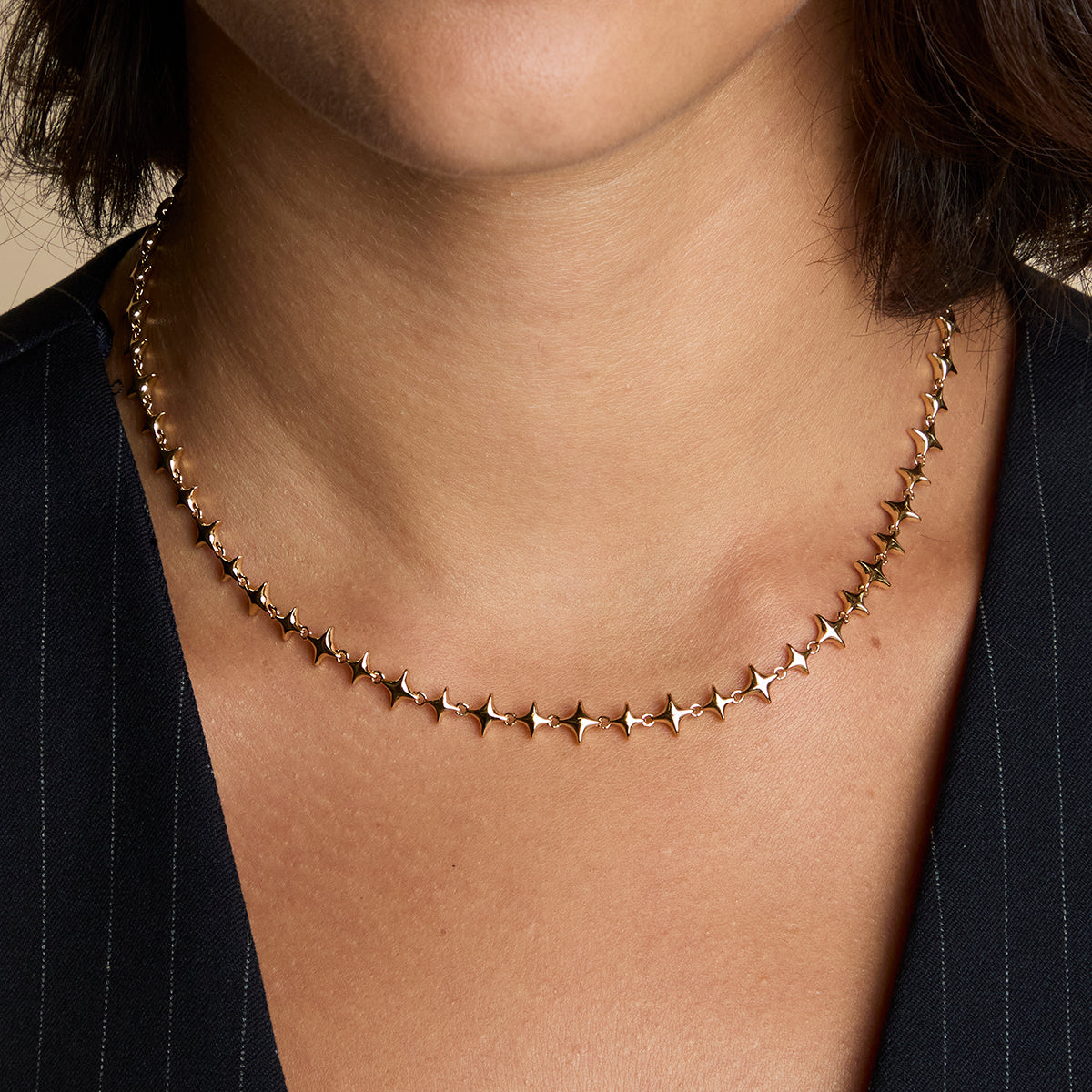 Cosmic Star Chain Necklace in Gold