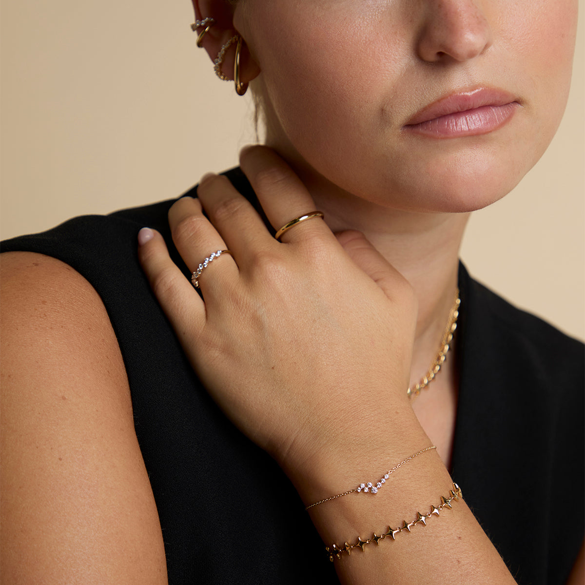 Crystal Scatter Bracelet in Gold