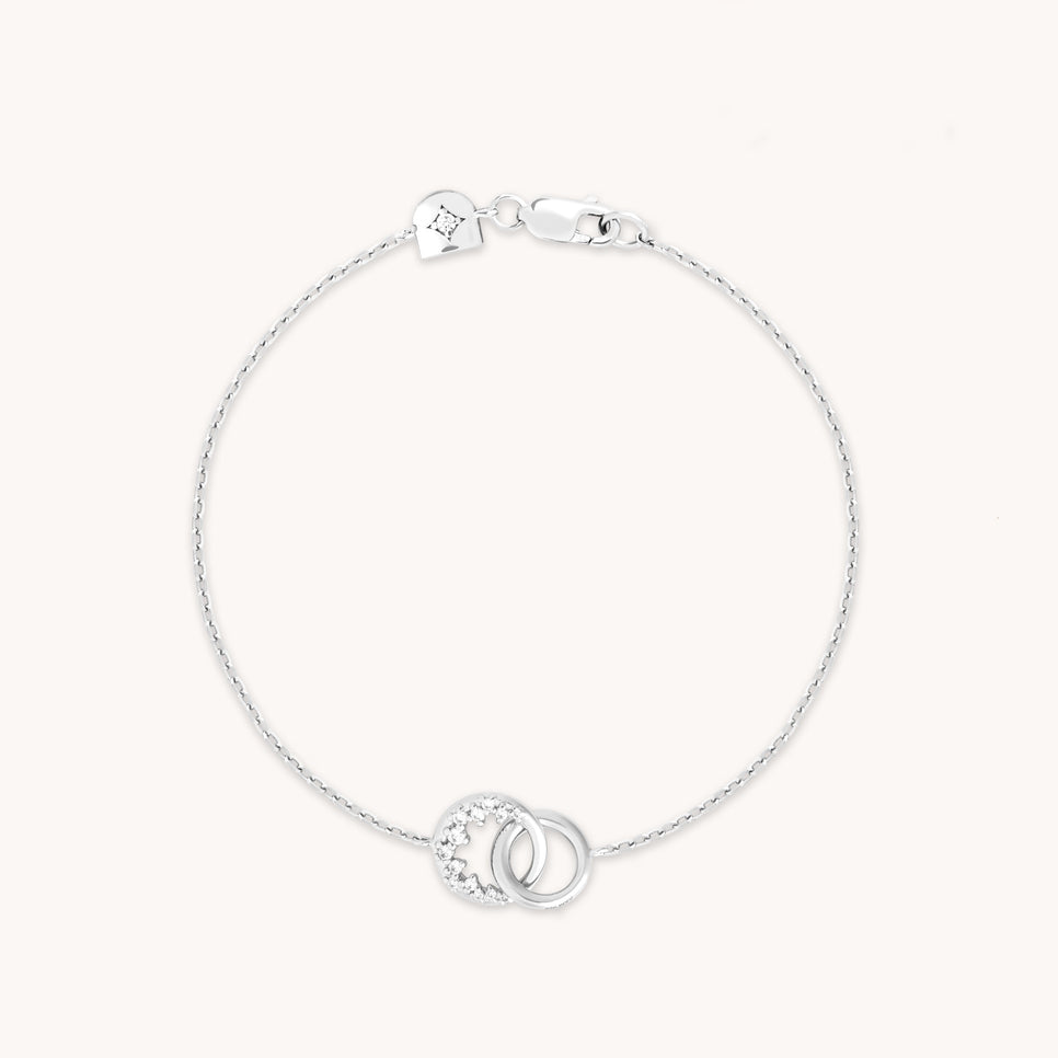 Orbit Crystal Pendant Bracelet in Silver