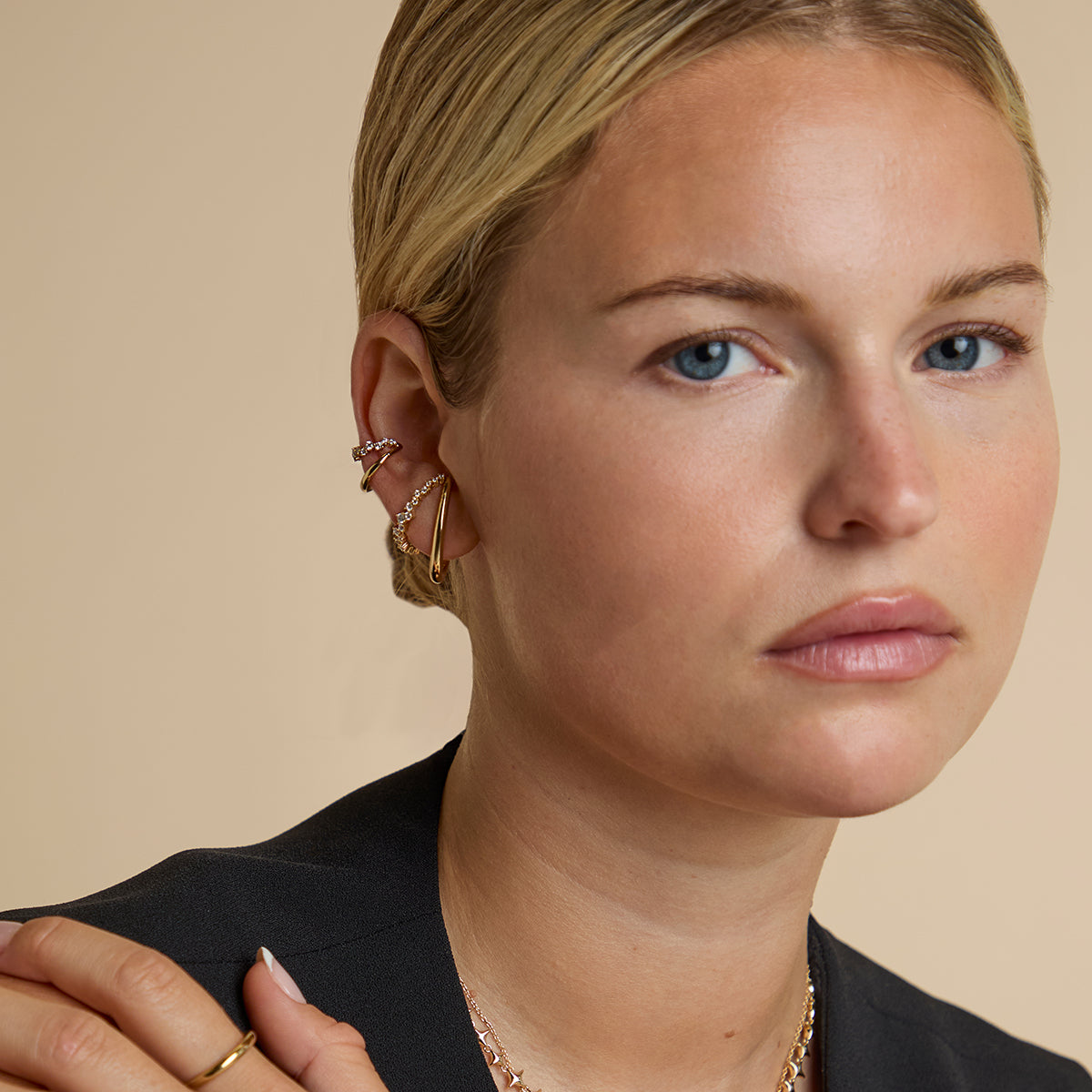 Orbit Crystal Studs in Gold