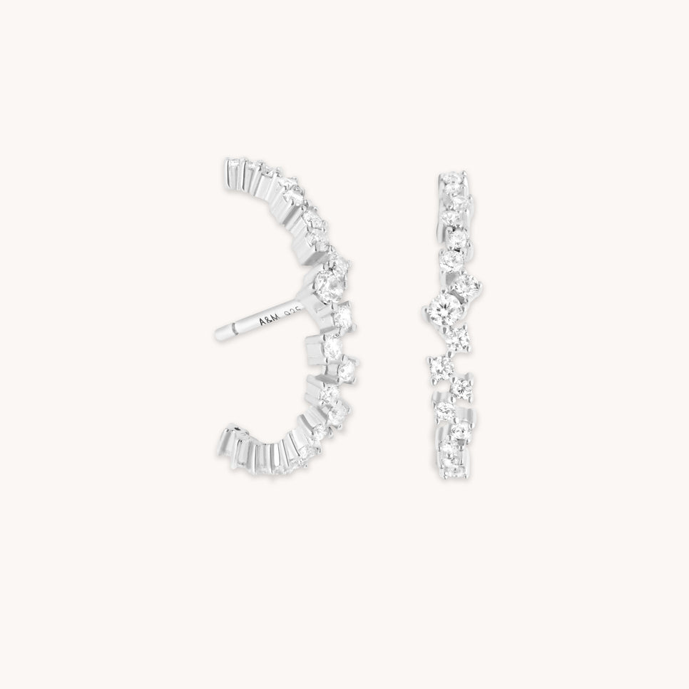 Orbit Crystal Studs in Silver
