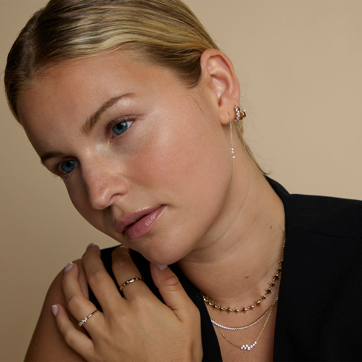 Illusion Spiral Huggies in Gold