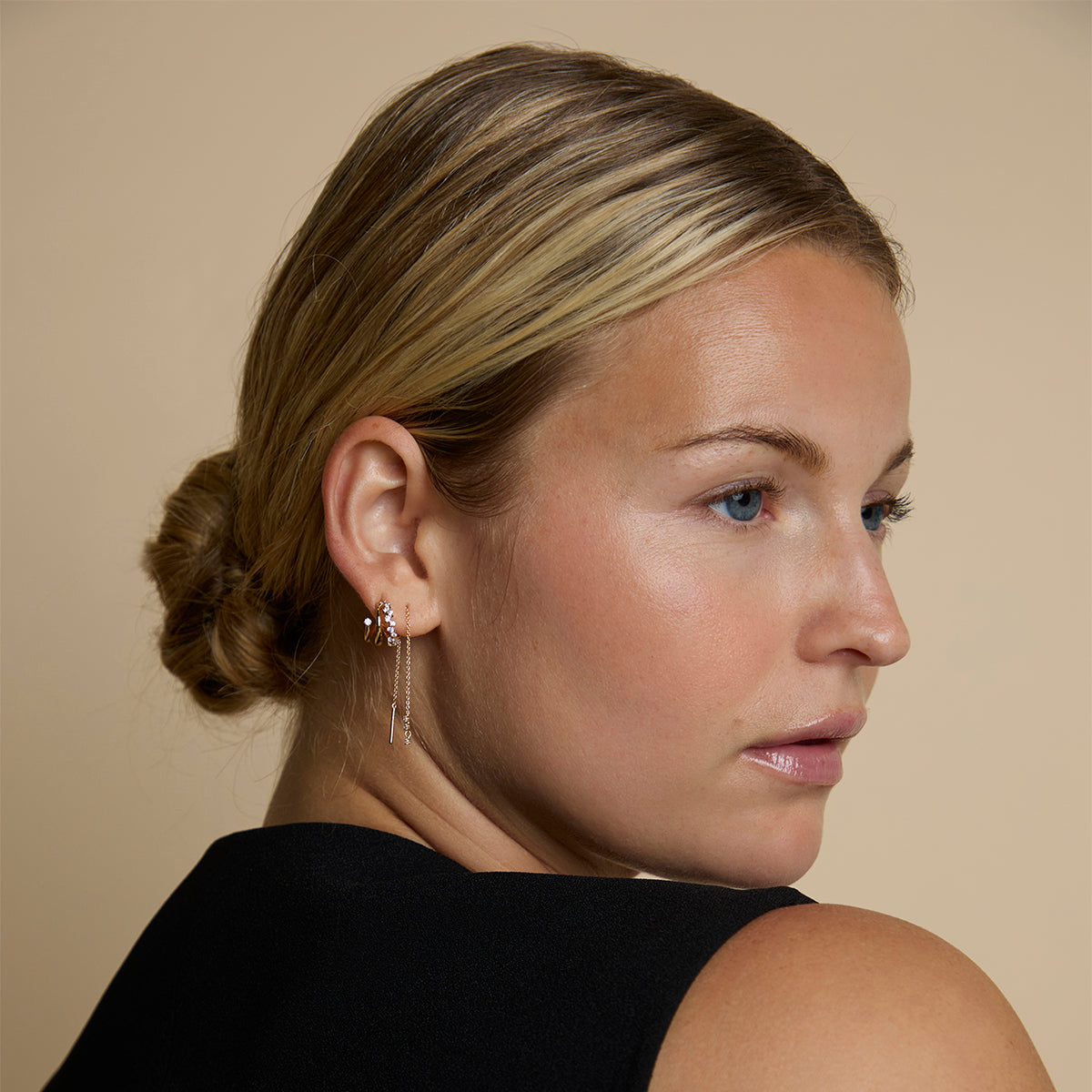 Illusion Spiral Huggies in Gold