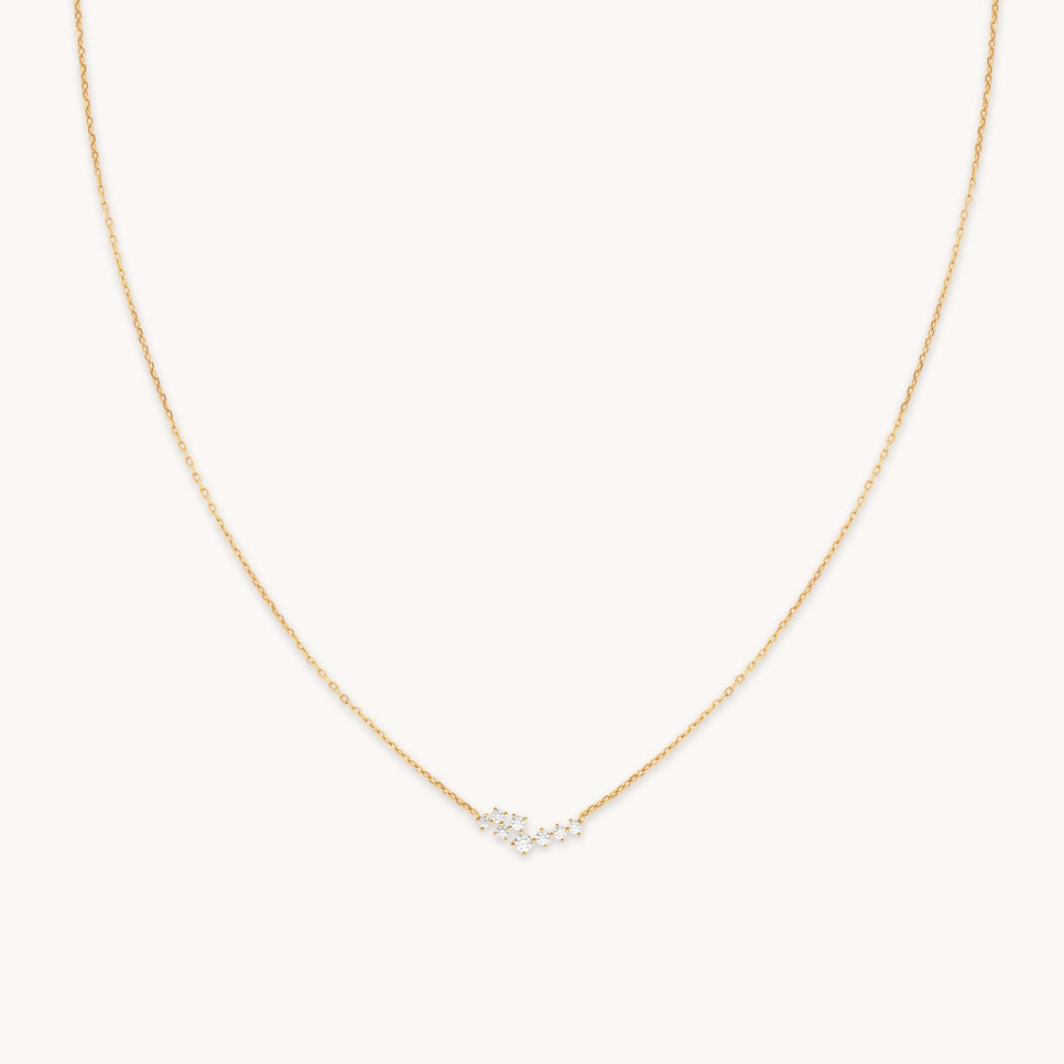 Crystal Scatter Necklace in Gold