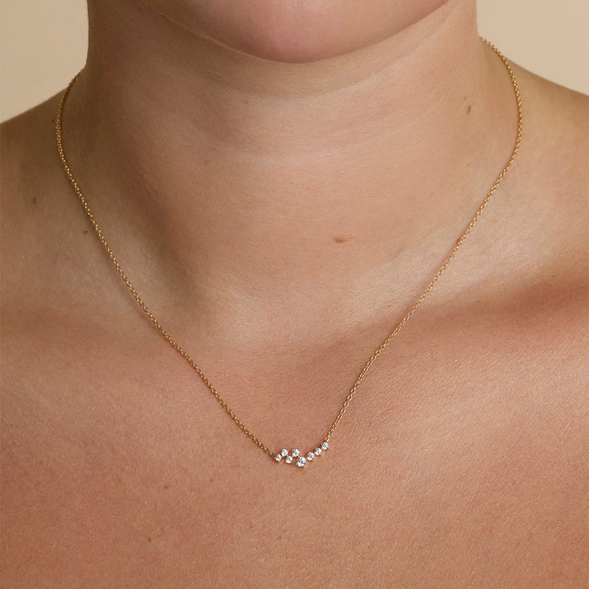 Crystal Scatter Necklace in Gold