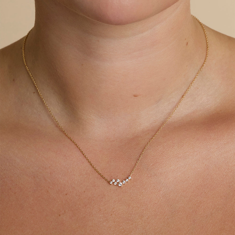 Crystal Scatter Necklace in Gold