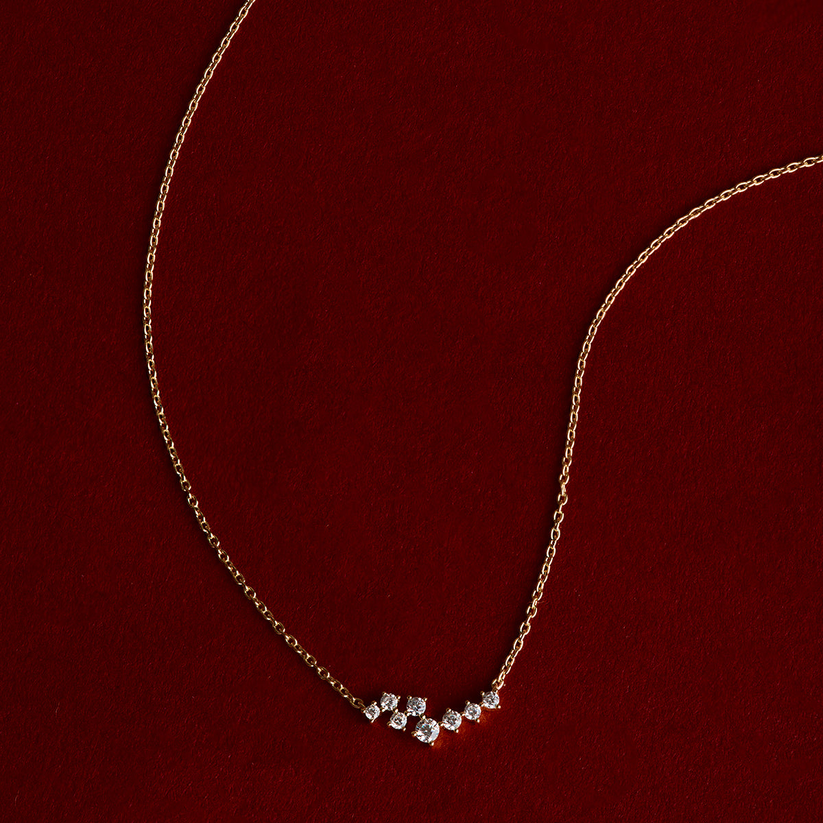 Crystal Scatter Necklace in Gold