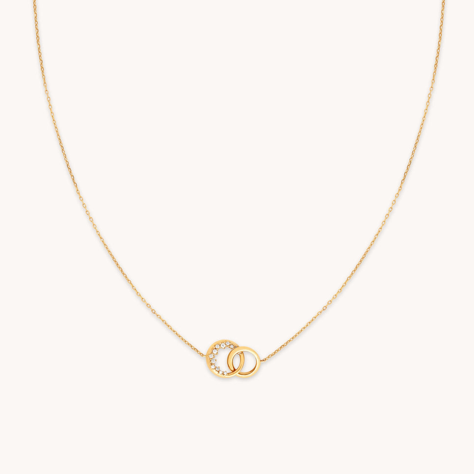 Orbit Crystal Pendant Necklace in Gold