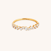 Crystal Scatter Band Ring in Gold