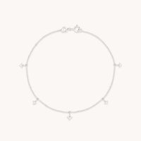 Cosmic Star Charm Bracelet in Solid White Gold-Astrid & Miyu