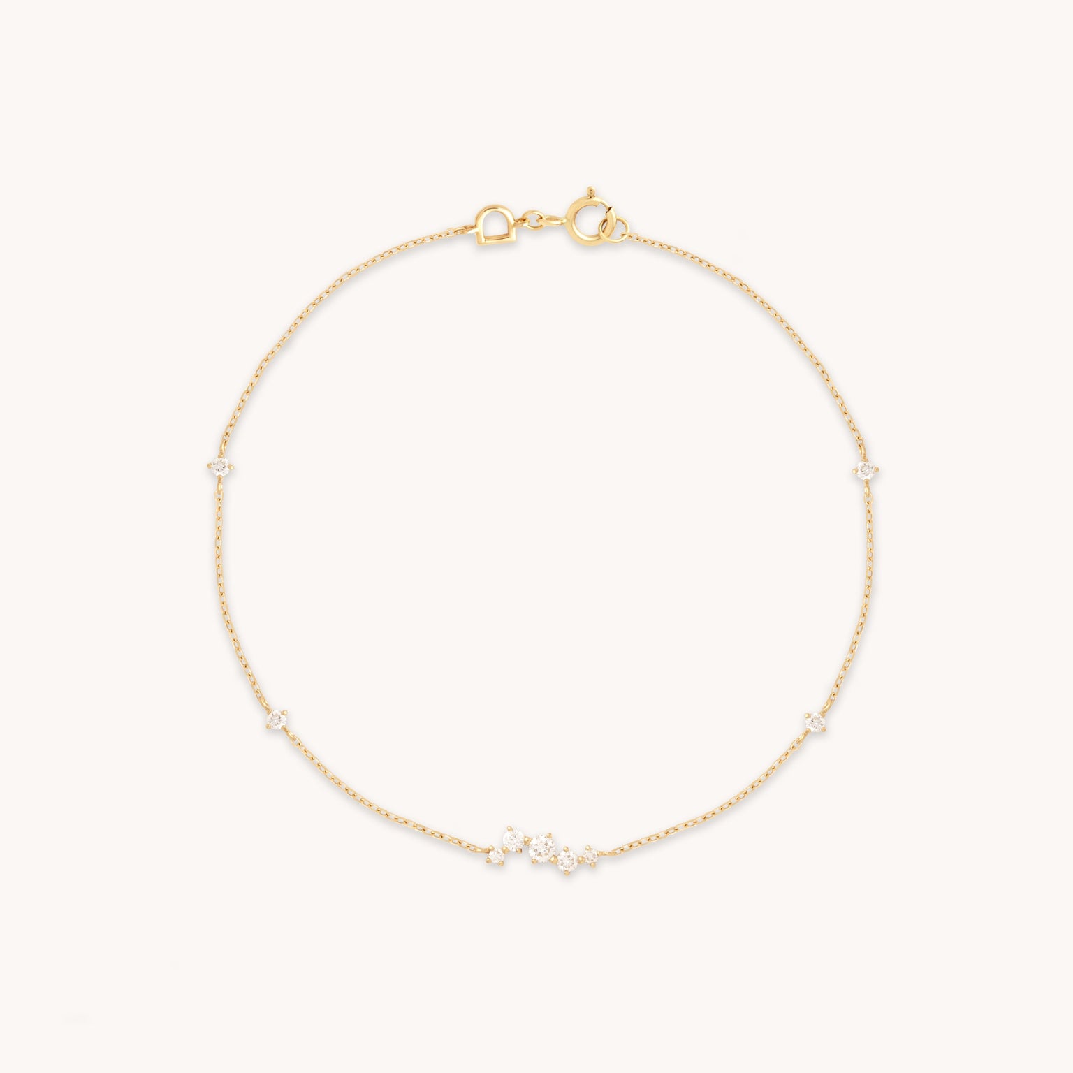 Diamond Cluster Bracelet in Solid Gold-Astrid & Miyu