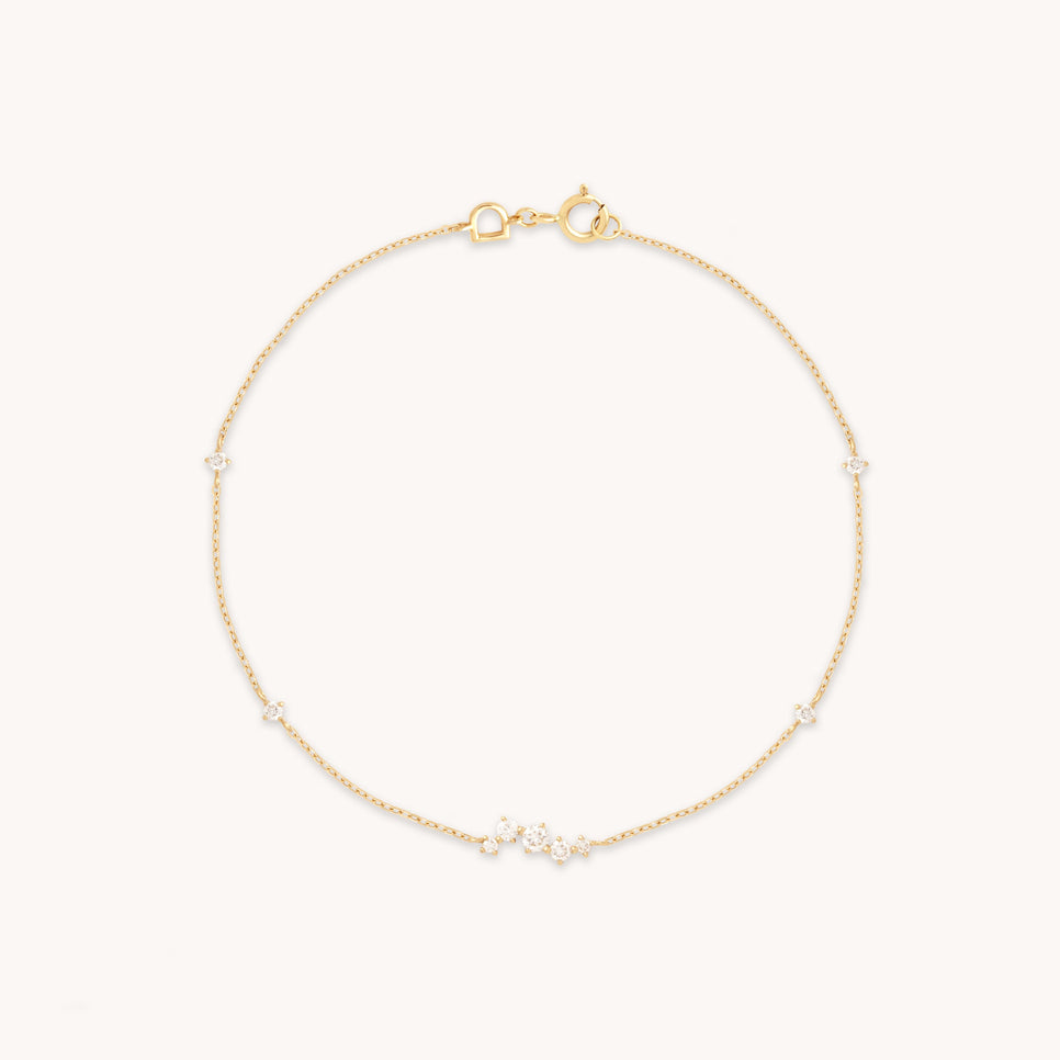 Diamond Cluster Bracelet in Solid Gold-Astrid & Miyu