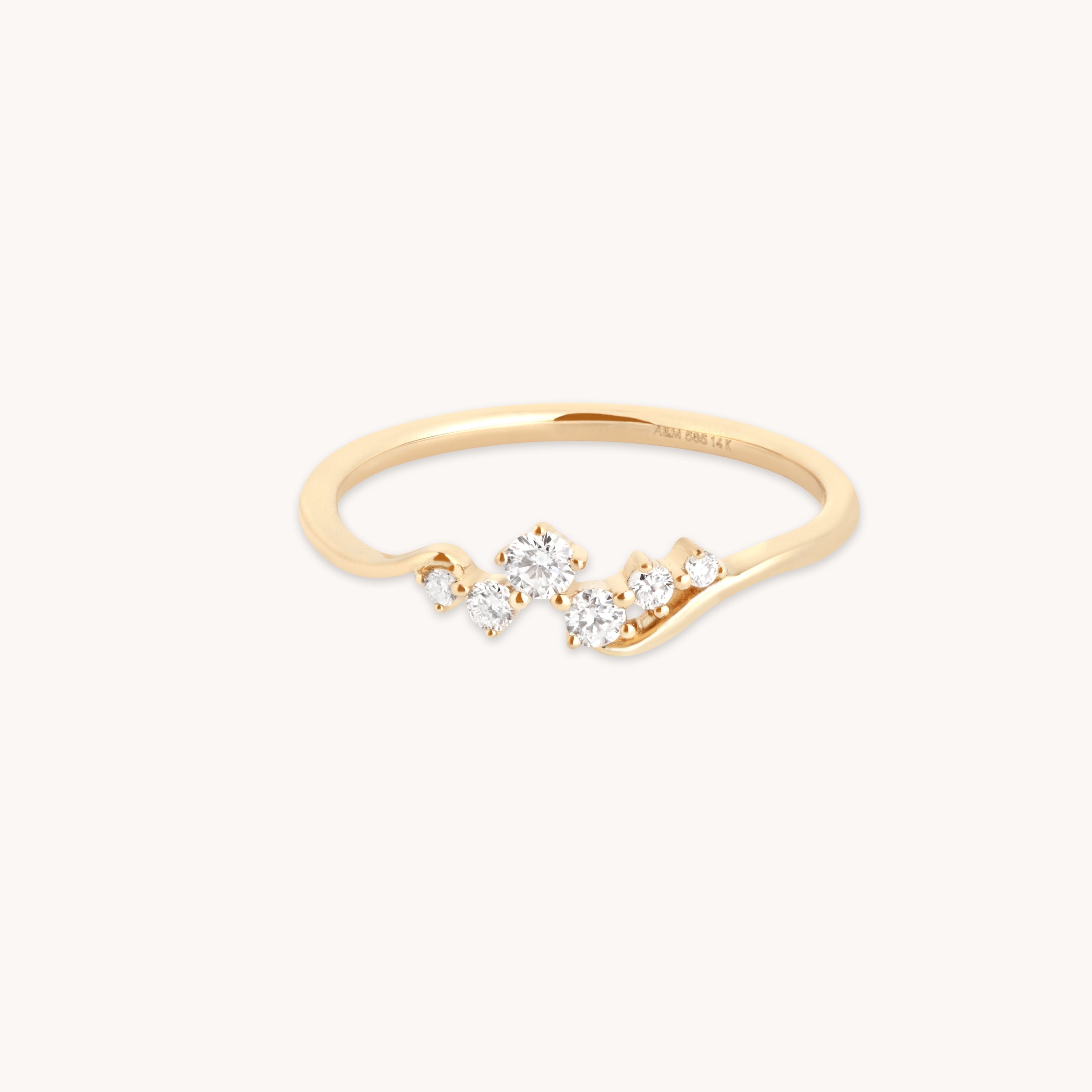Diamond Cluster Ring in Solid Gold-Astrid & Miyu