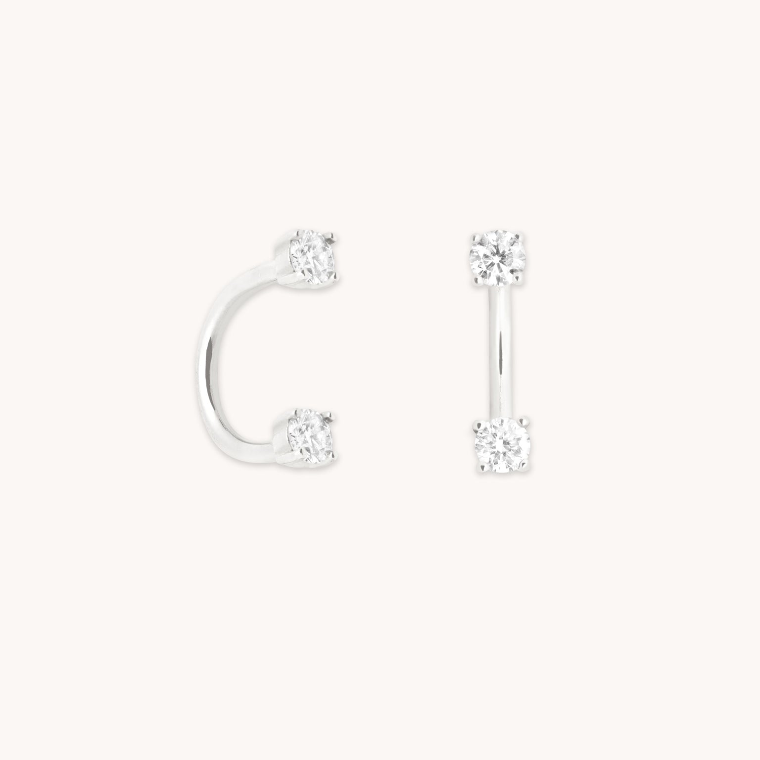 Diamond Ear Jacket in Solid White Gold-Astrid & Miyu