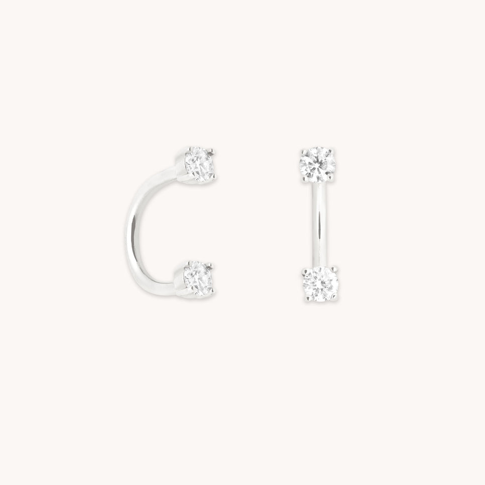 Diamond Ear Jacket in Solid White Gold-Astrid & Miyu