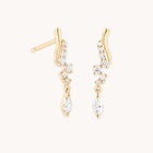Diamond Wave Charm Studs in Solid Gold-Astrid & Miyu