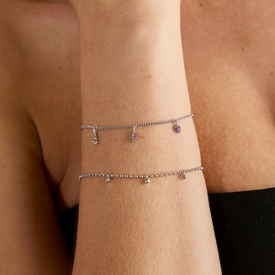 Strawberry Charm 9k White Gold