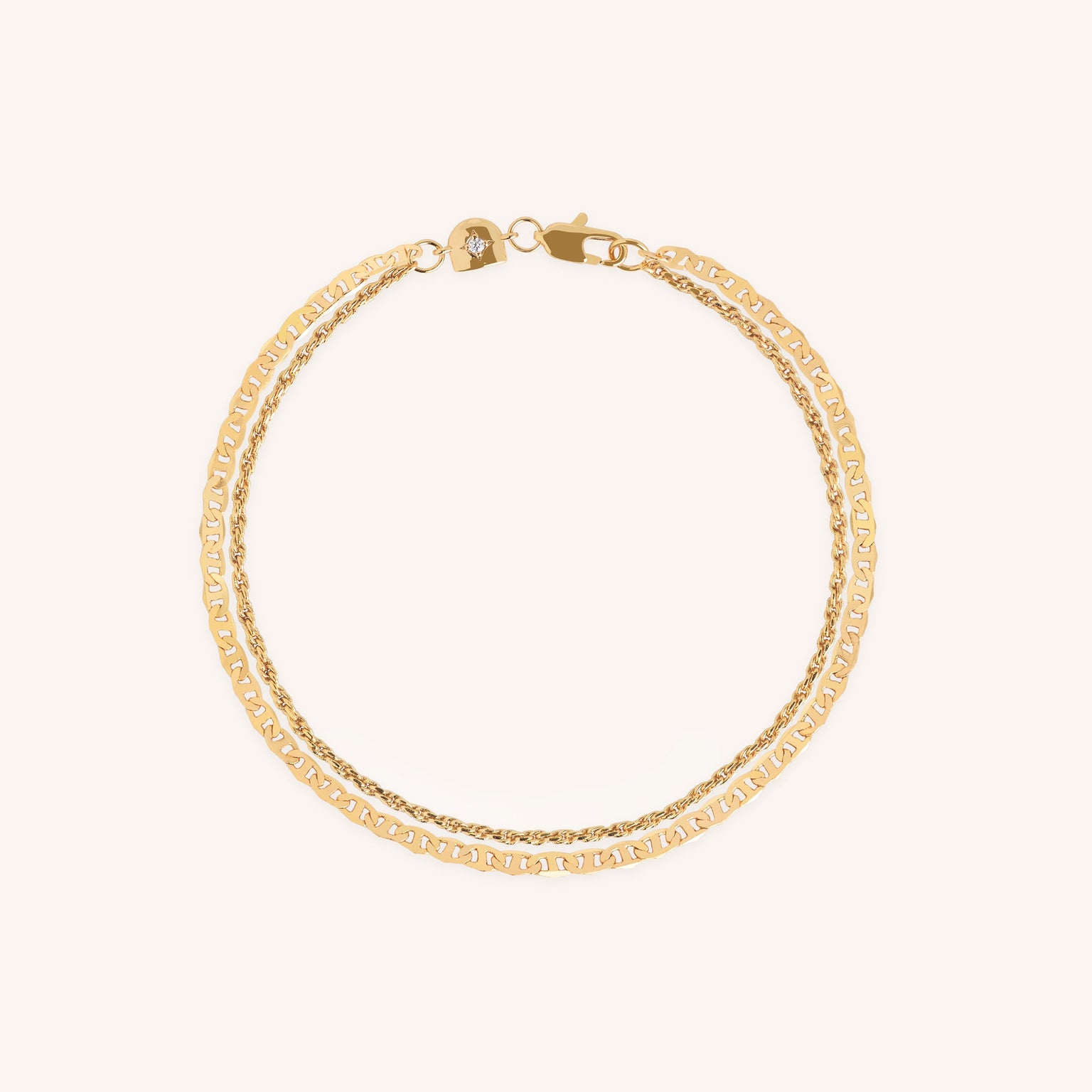 Illusion Double Chain Bracelet in Gold