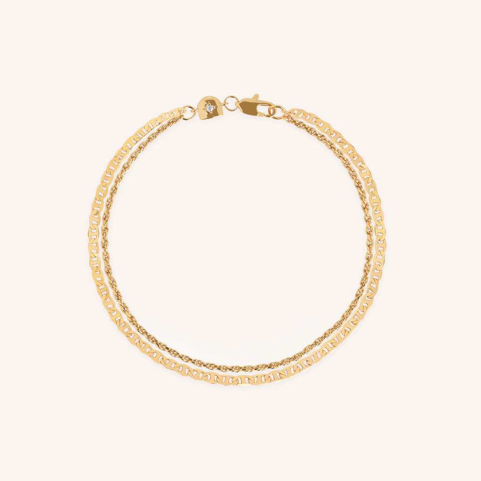Illusion Double Chain Bracelet in Gold