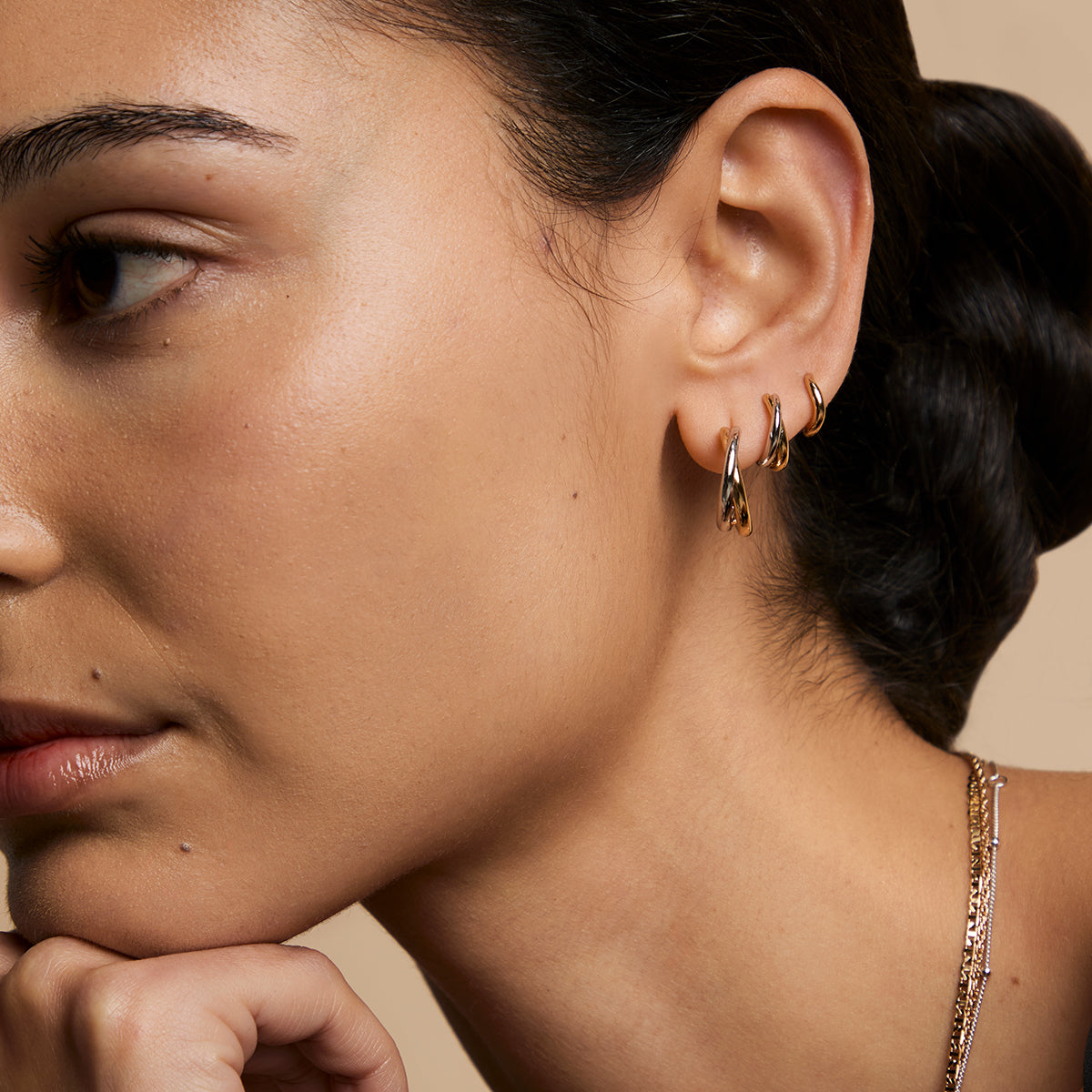 Crossover Illusion Hoops in Mixed Metal