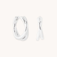 Crossover Illusion Hoops in Silver