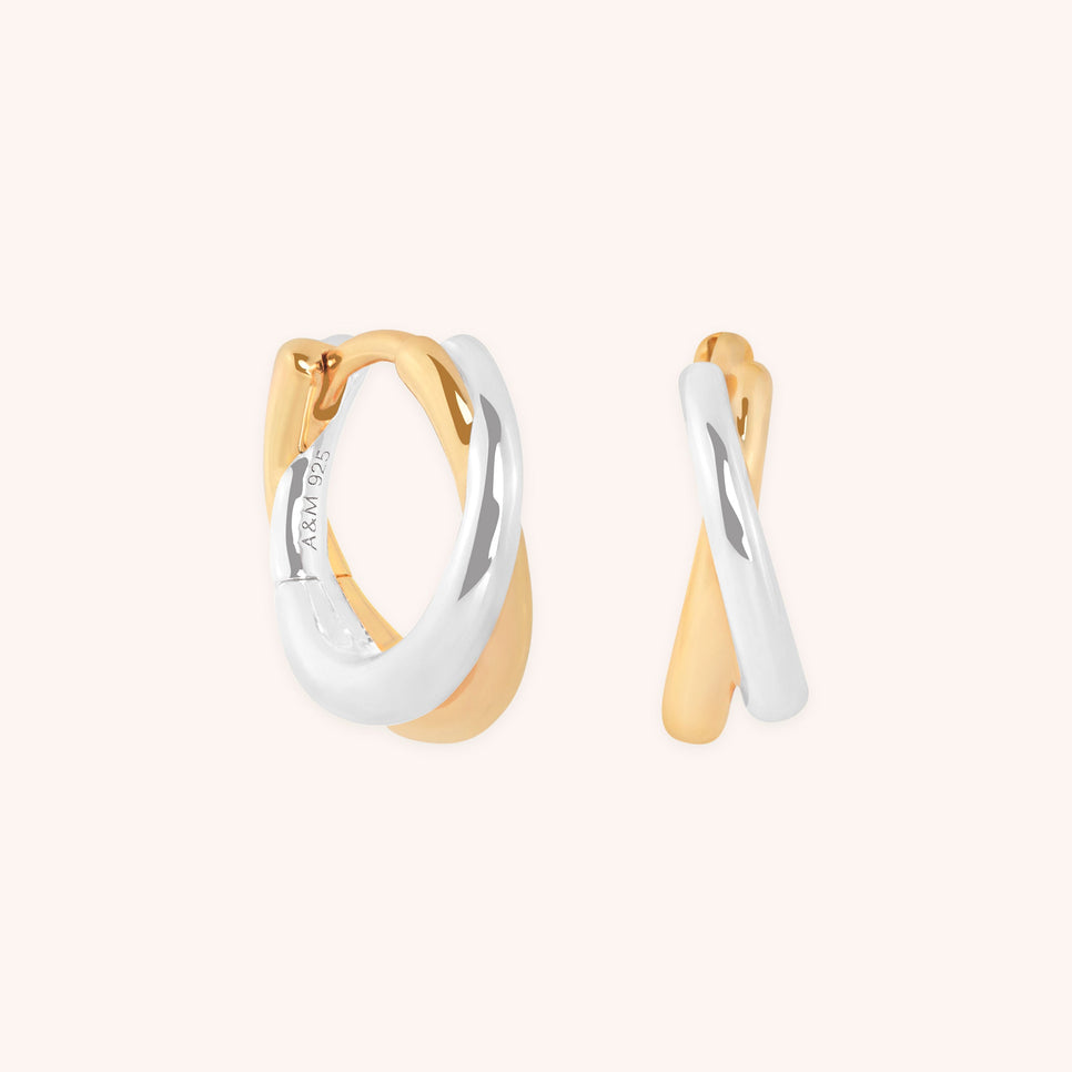 Crossover Illusion Huggies in Mixed Metal