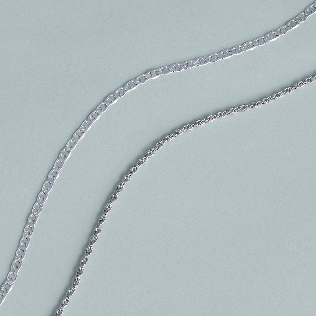 Illusion Double Chain Necklace in Silver