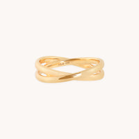 Crossover Illusion Band Ring in Gold