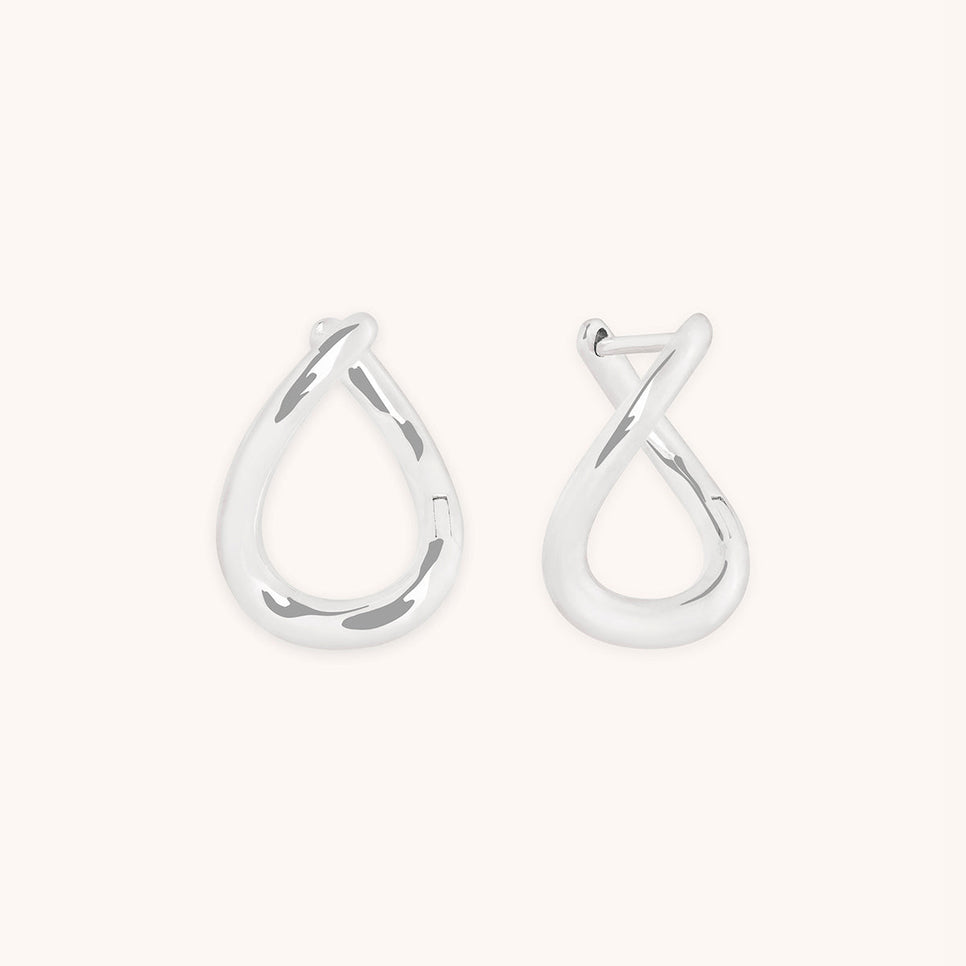 Molten Hoops in Solid White Gold-Astrid & Miyu