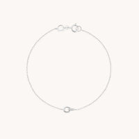 Diamond Hardware Pendant Bracelet in Solid White Gold-Astrid & Miyu
