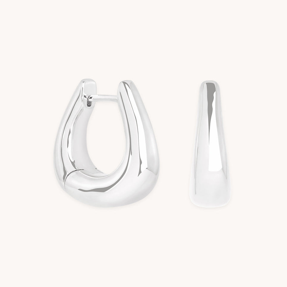 Saddle Medium Hoops in Silver-Astrid & Miyu
